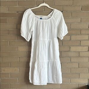 ☁️ Old Navy Puff-Sleeve Tiered Mini Swing Dress ☁️